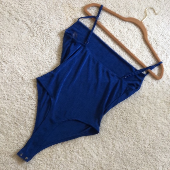 Fashion Nova High Waist Cheeky Cami Bodysuit in Royal Blue - Picture 2 of 12
